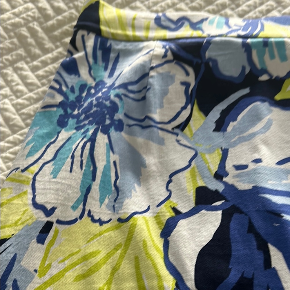 Floral Skirt with Blue and Yellow Accents